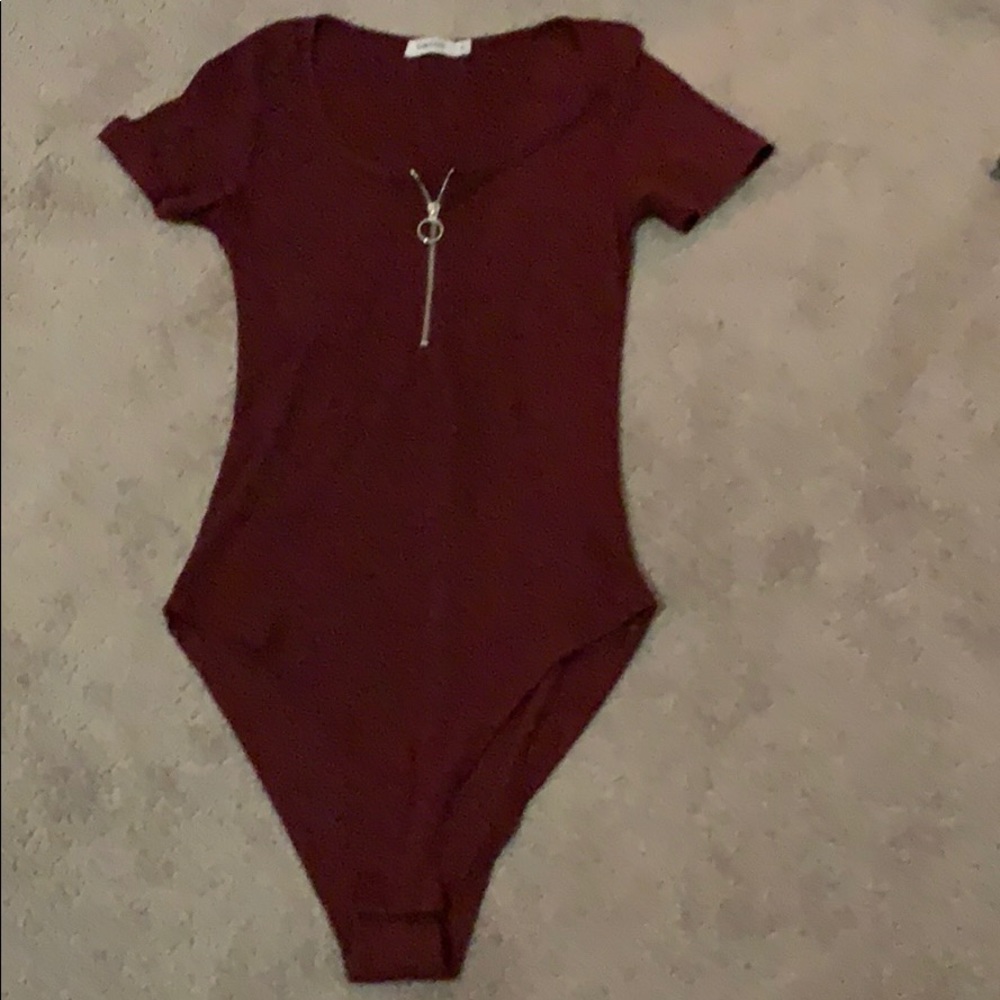 Burgundy body suit